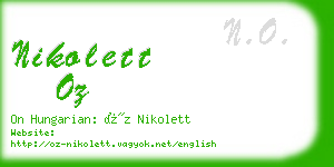 nikolett oz business card